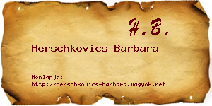 Herschkovics Barbara névjegykártya